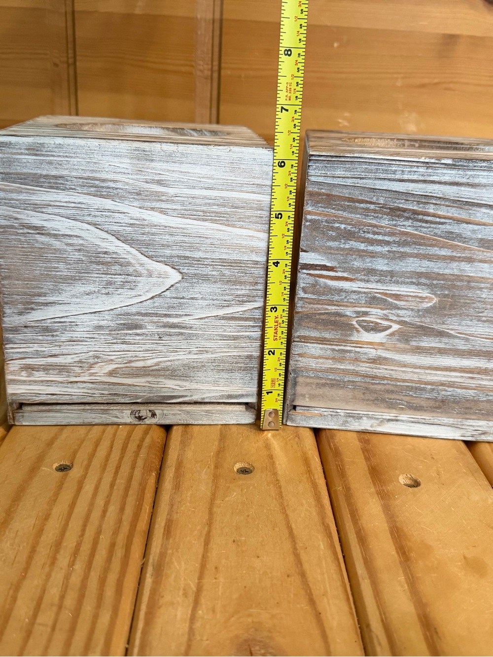 Rustic Whitewashed Wood Cube Tissue Box Cover - Neutral Accent - Picture 7 of 8
